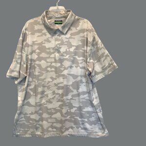 Ben Hogan Performance  Men's 3-Button Golf Polo Shirt Sz XXL in Gray White Camo